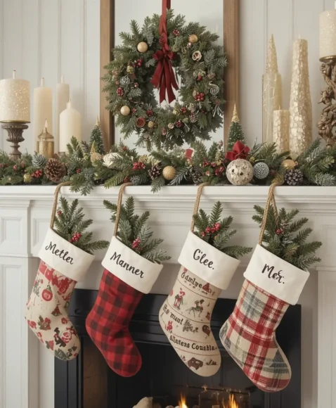 Stockings with Personalized Tags