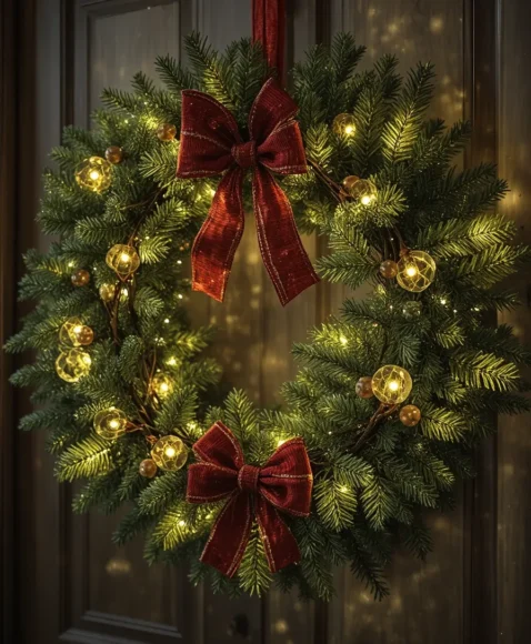 Wreath with Embedded Lights