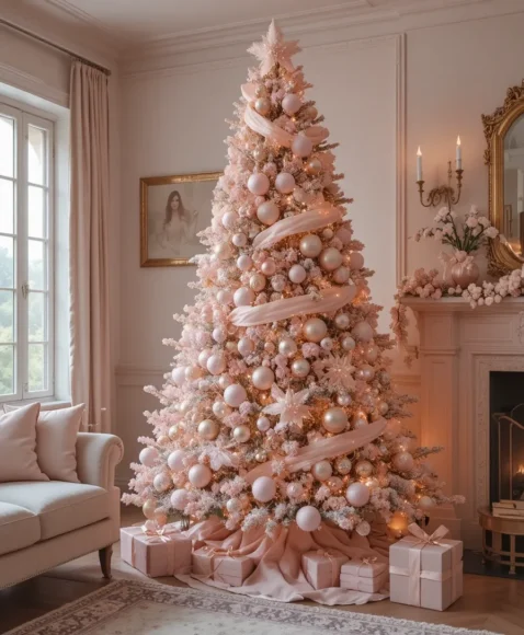  Pink Christmas Tree Decor Ideas 