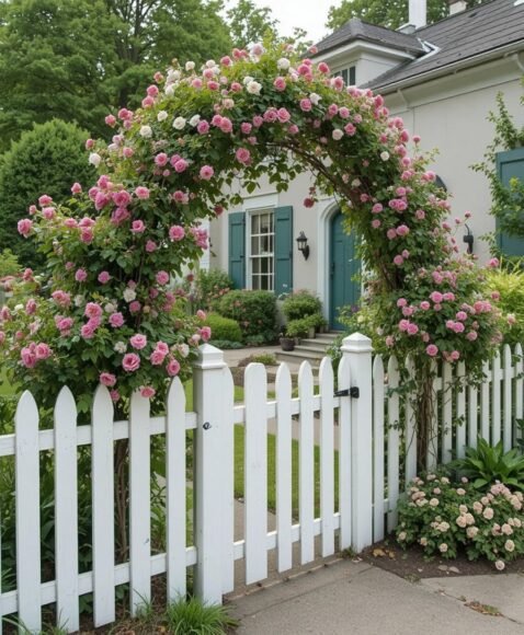A Classic White Picket Fence for Cozy Boundaries