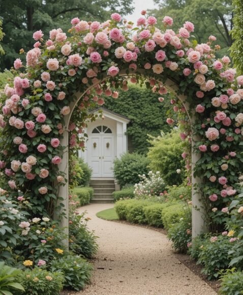 Climbing Roses for a Romantic Entrance