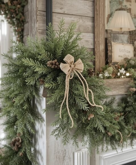Evergreen Garland With Twine