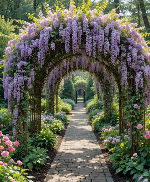 Flower-Covered Arbors for Magical Walkways