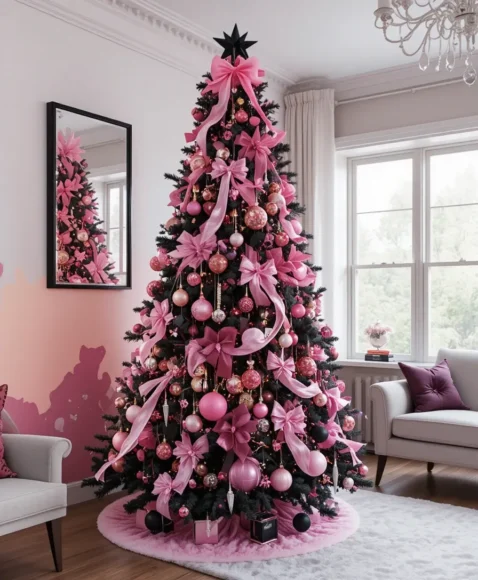 Glam Pink and Black Tree