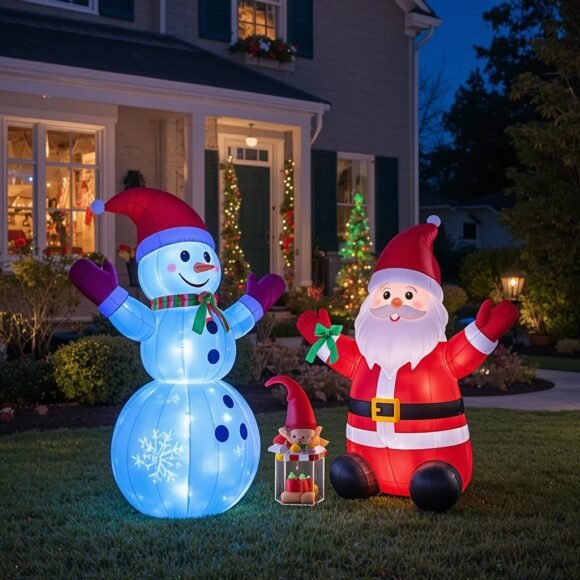 Light-Up Holiday Inflatables with LED Illumination