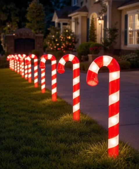 Lighted Candy Cane Stakes