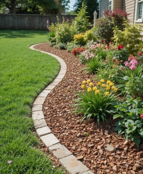 Mulch Trenched Edging for a Soft Natural Border