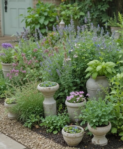 Ornament-Filled Herb Gardens for Scent and Style
