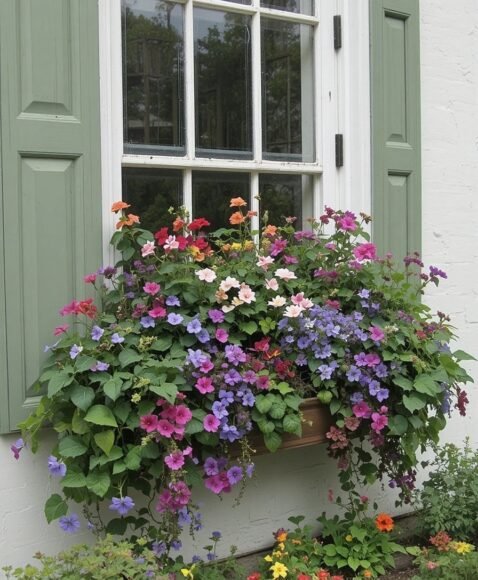 Overflowing Window Boxes Full of Texture