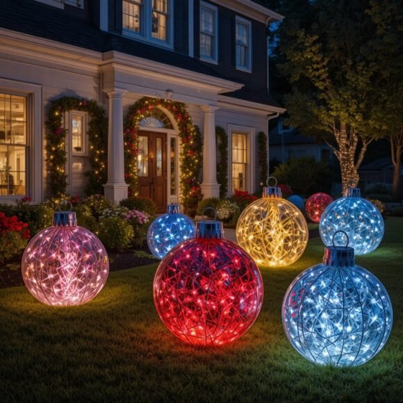 Oversized Ornaments with Built-In Lights