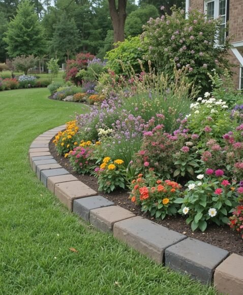 Paver Edging for a Balanced, Traditional Look