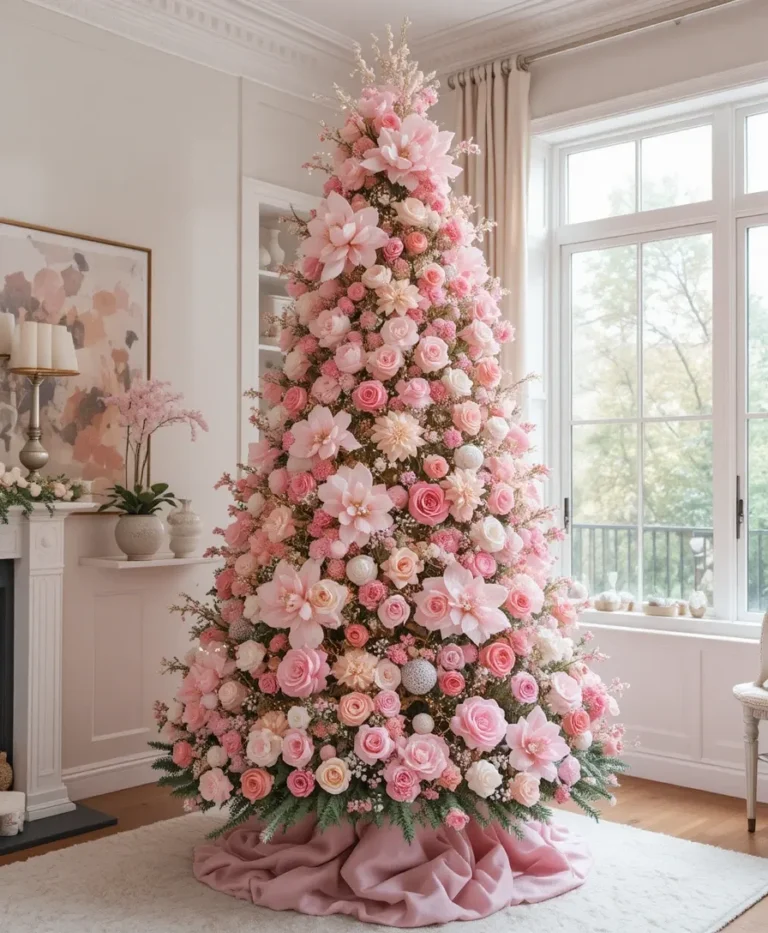 Pink Tree with Floral Touches