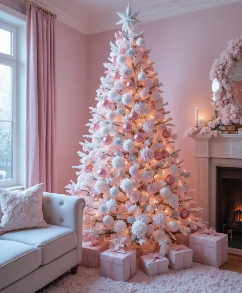  Pink Christmas Tree Decor Ideas 