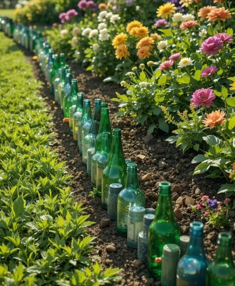 Recycled Bottle Edging for Eco-Friendly Style