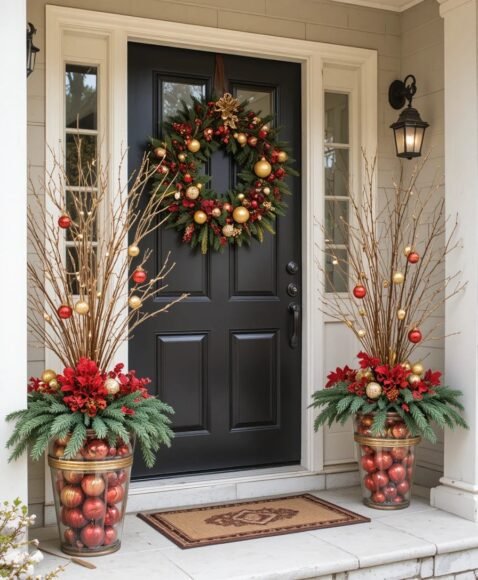 Red and Gold Ornament Display
