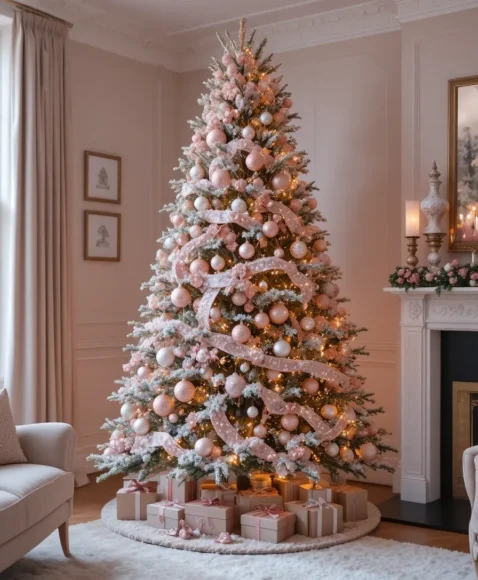  Pink Christmas Tree Decor Ideas 