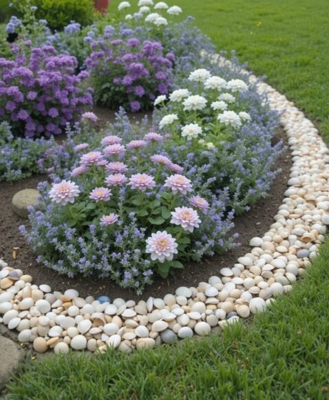 Shell Edging for Coastal Garden Vibes