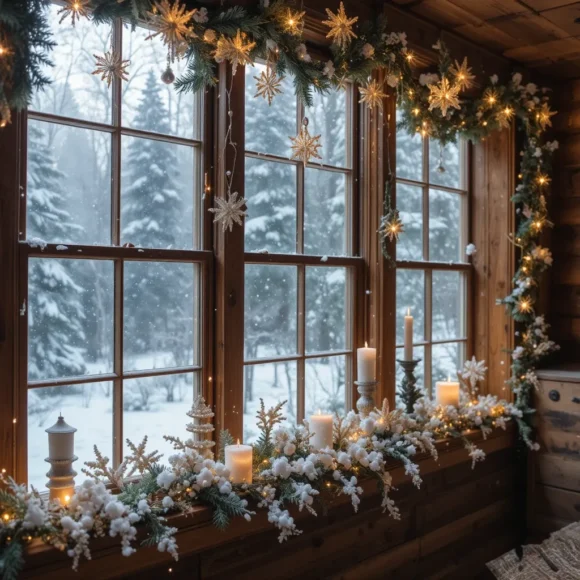 Snow-Filled Window Decor