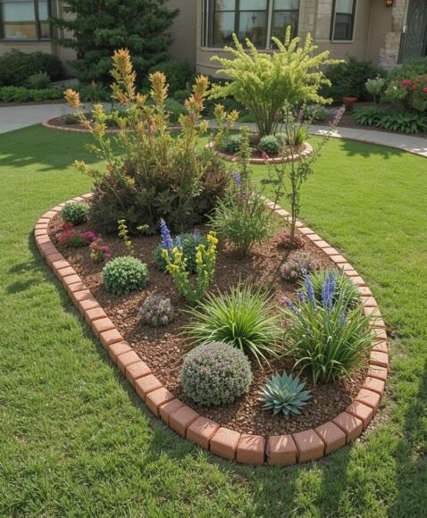 Terra Cotta Edging for Warm Mediterranean Style