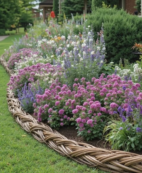 Woven Willow Edging for a Cottage-Core Feel