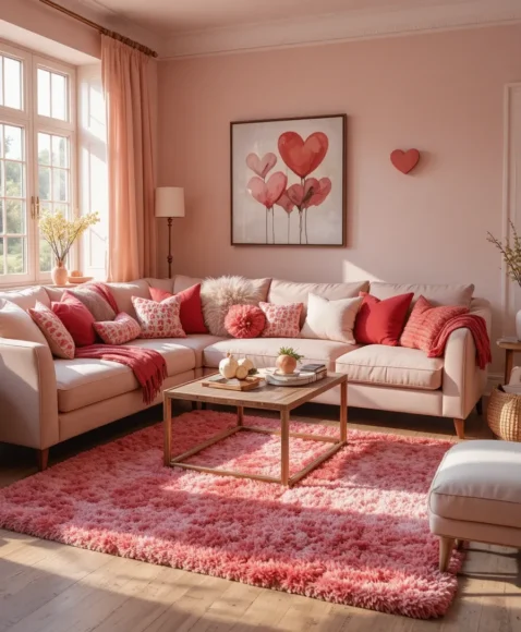 Blush and Red Area Rugs