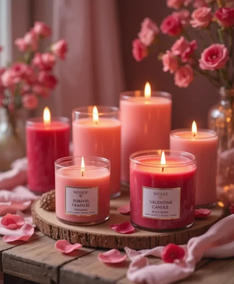 Cozy Candles in Valentine Colors