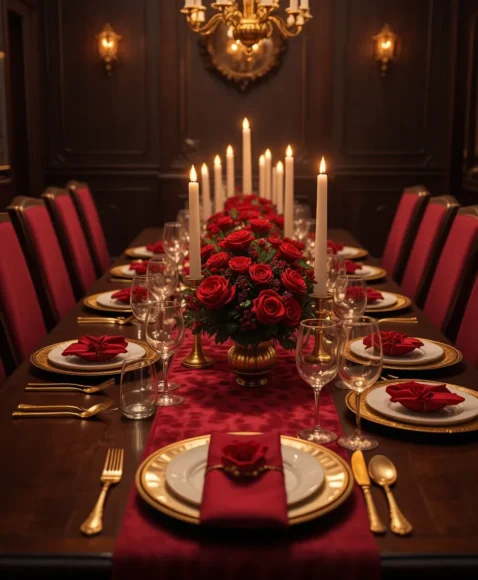 Gold and Crimson Luxe Table