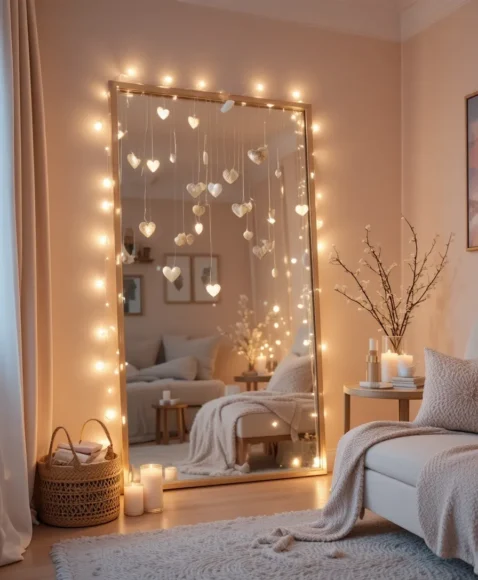 Mirror Decor with Soft Accents