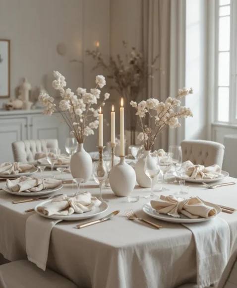 Modern Neutral Valentine Table