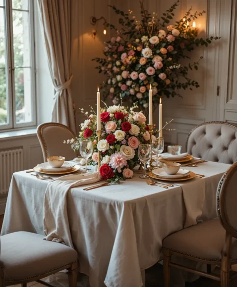 Romantic Floral Garden Table