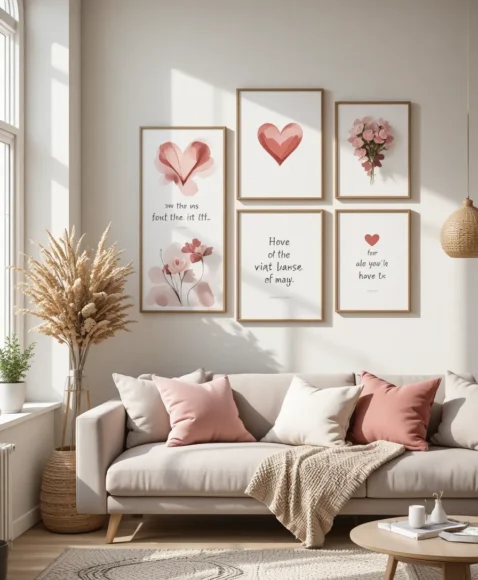 Romantic Wall Art with Love Quotes