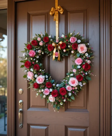 Valentine-Themed Front Door Wreath
