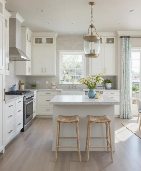 Coastal Sand-Toned Microcement Kitchen