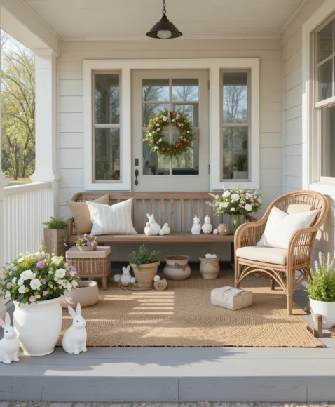 Easter Porch With Natural Fiber Rugs