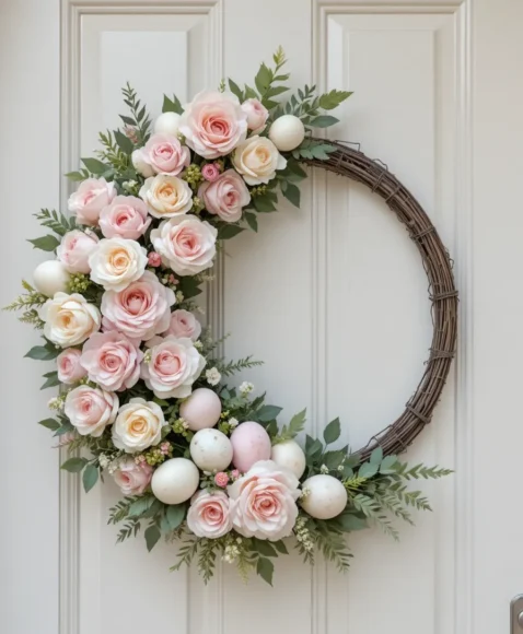 Floral Crown Egg Wreath with Romantic Details