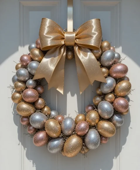 Glitter Glam Easter Egg Wreath for Sparkle Lovers