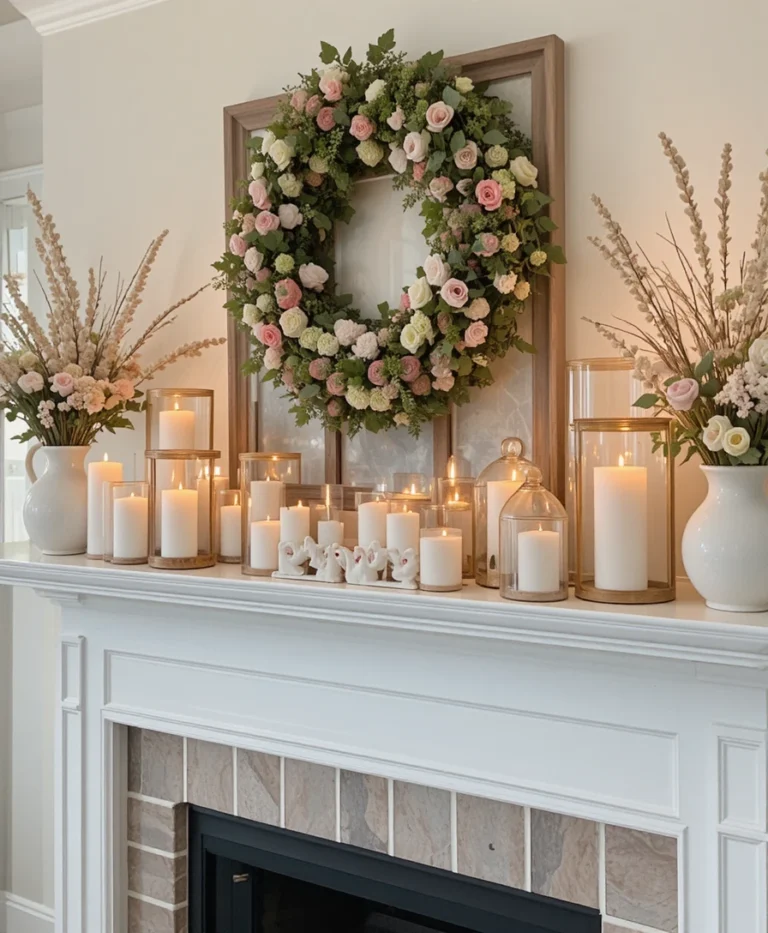 22 Spring Fireplace Mantle Decor Ideas That Feel Fresh, Bright, and Beautiful