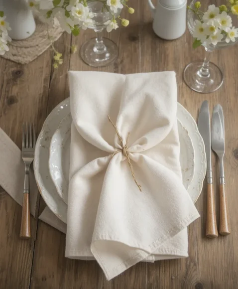 Light-Colored Napkins With Texture