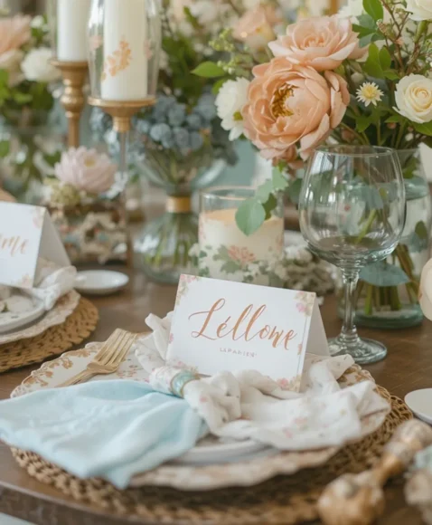 Minimal Floral Place Cards