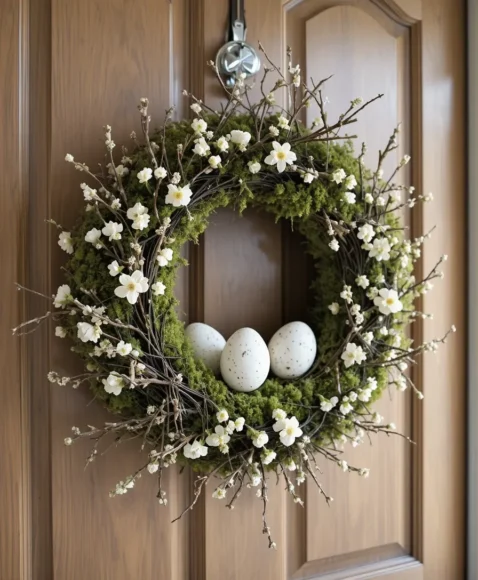 Moss and Egg Natural Woodland Wreath