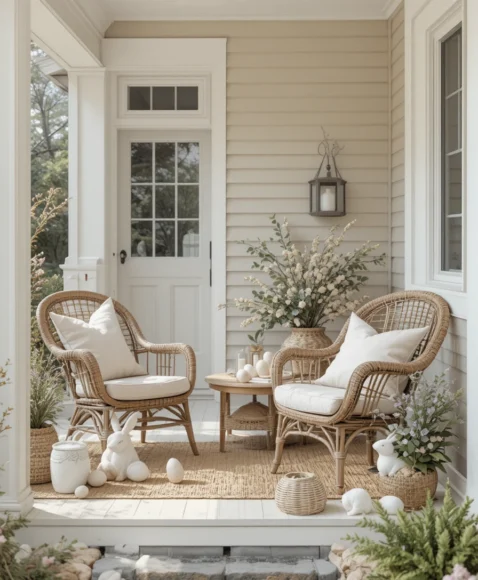 Neutral Easter Porch With Natural Textures