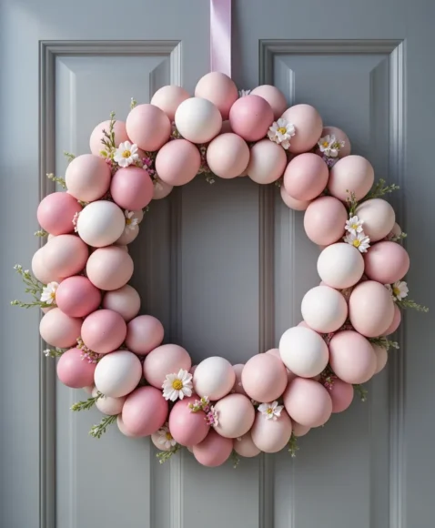 Ombre Pink Easter Egg Wreath for a Modern Gradient Effect