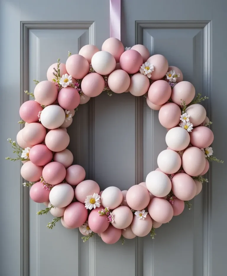 Ombre Pink Easter Egg Wreath for a Modern Gradient Effect
