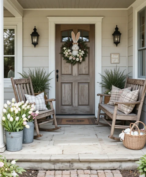 Rustic Farmhouse Easter Porch