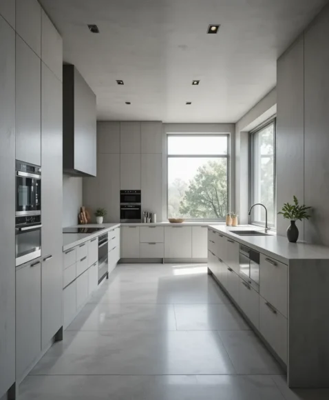 Seamless All-Over Microcement Kitchen