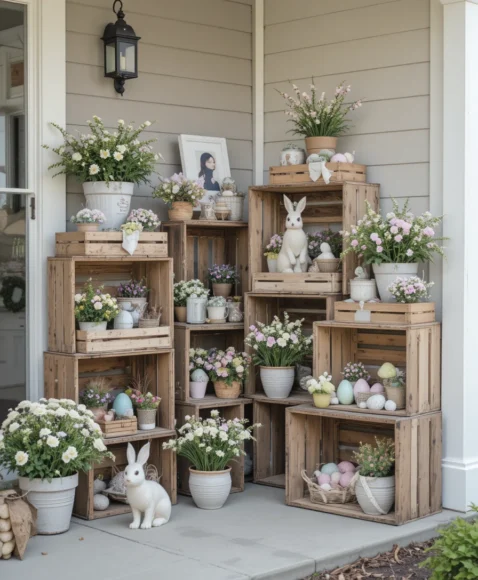 Wooden Crate Easter Display