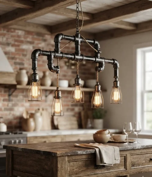 Industrial Pipe Pendant Lighting Fixture