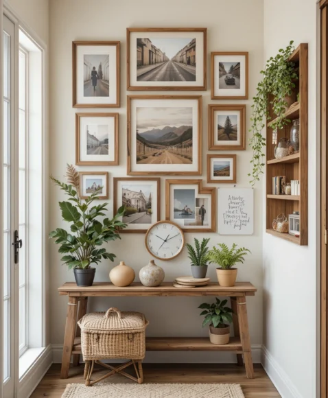 hallway photo wall