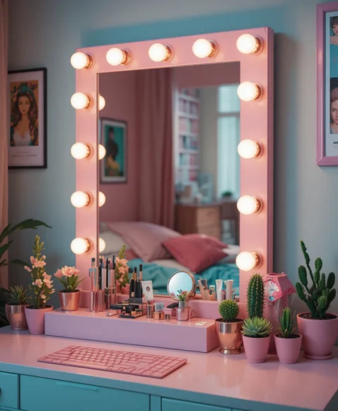 Pink and Green Dorm