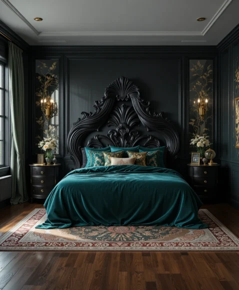 Black Nouveau Bedroom